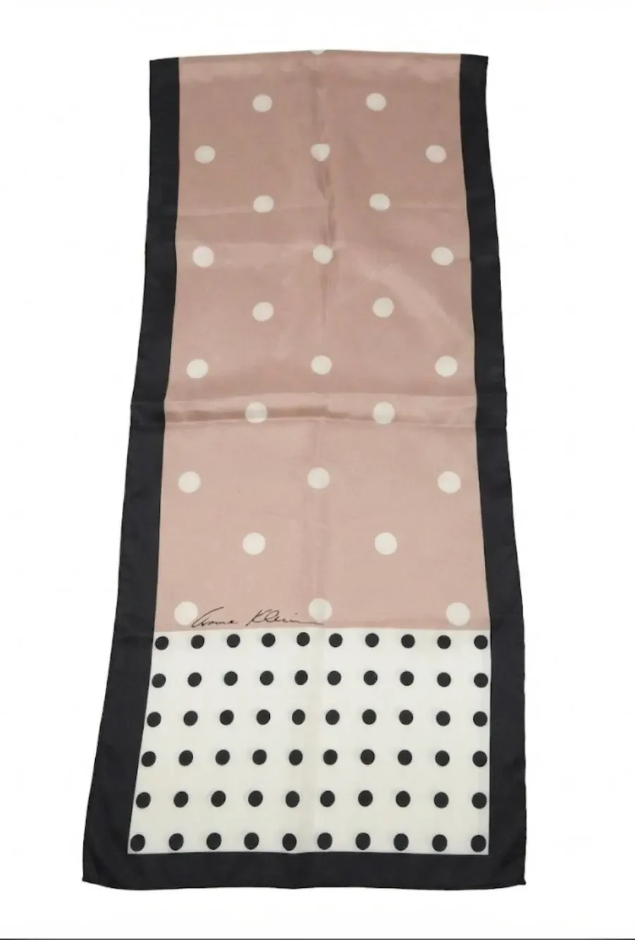 Vintage Anne Klein Silk Scarf Polka Dots 60's For Vera Company Rectangle